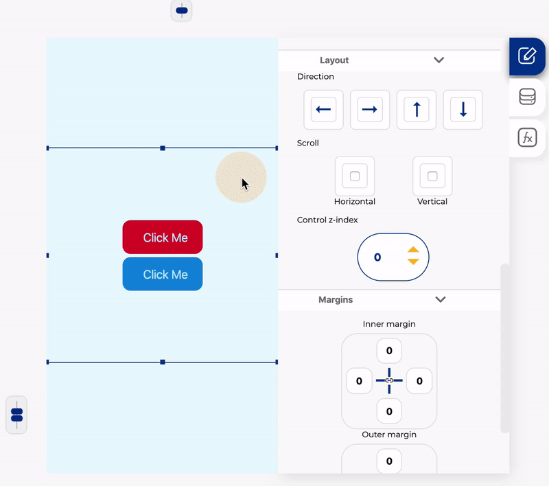 Layout direction using containers