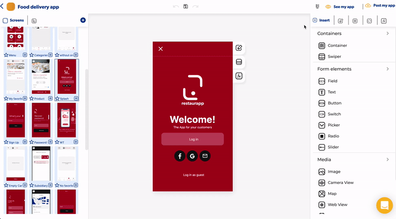 Open the database from the App editor